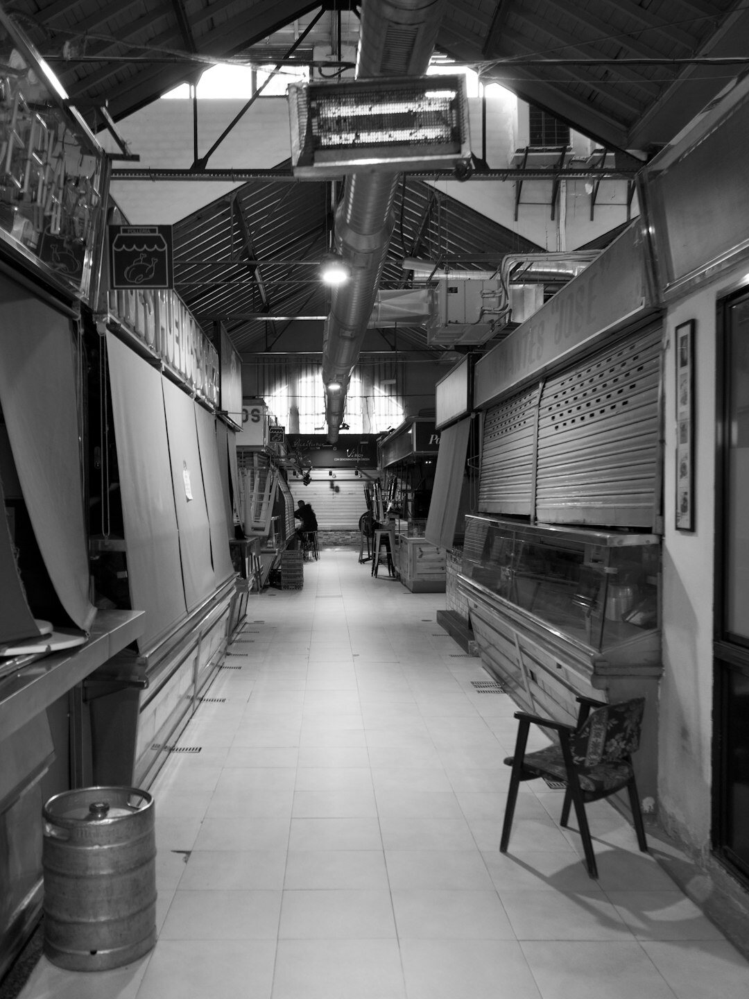 Interior of a television studio with cameras and lighting rigs